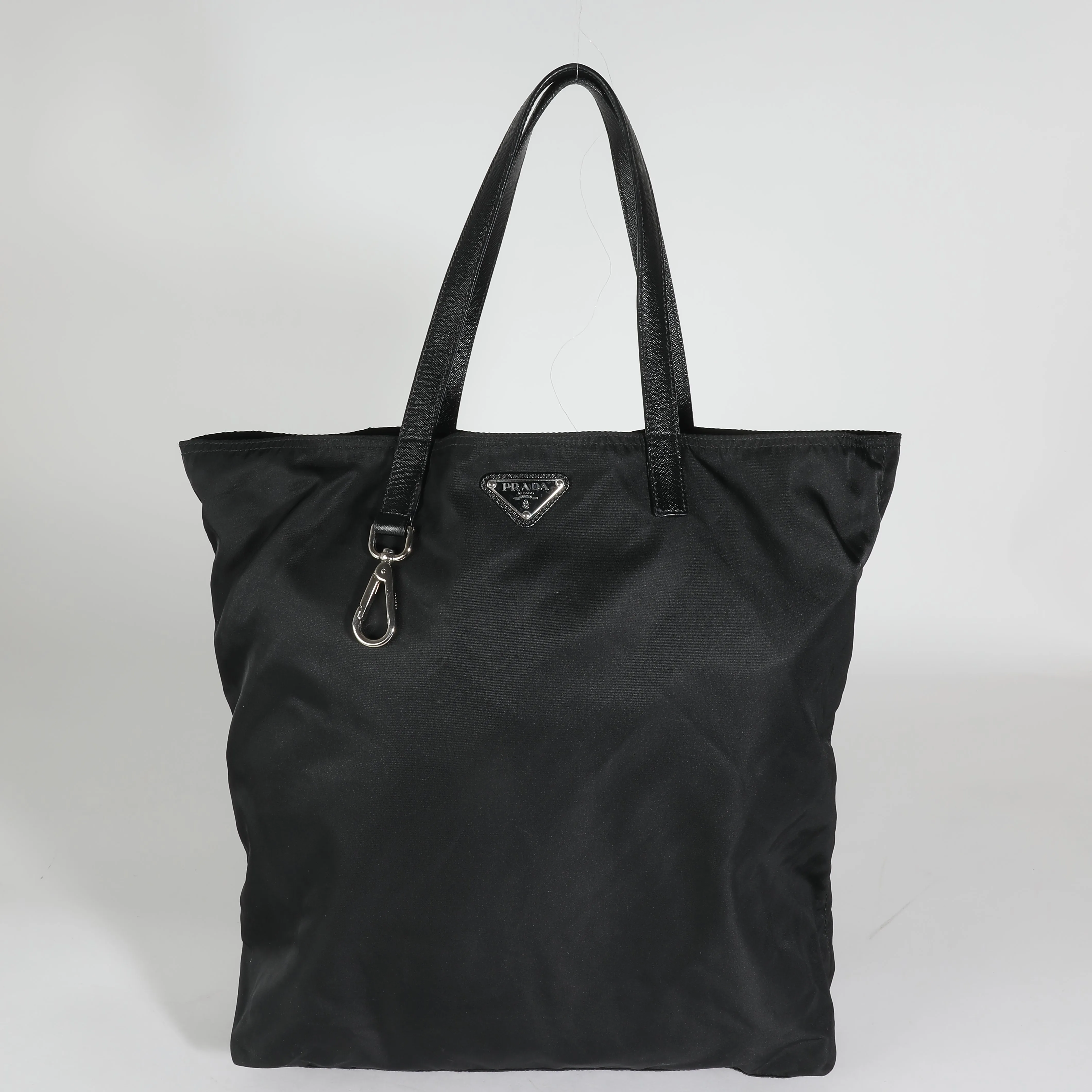 Trendy Inspired Prada Black Nylon Logo Shopper Tote