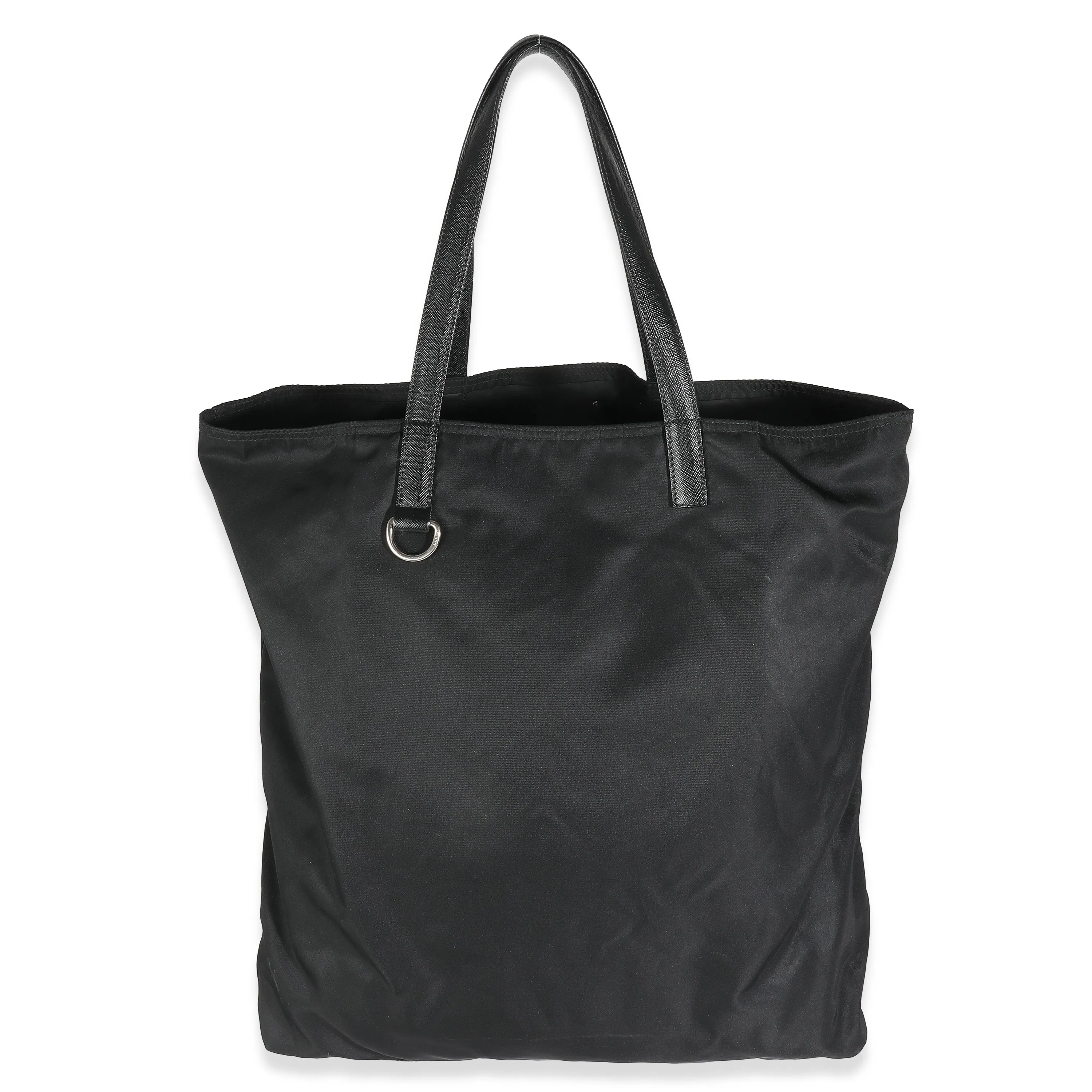 Trendy Inspired Prada Black Nylon Logo Shopper Tote