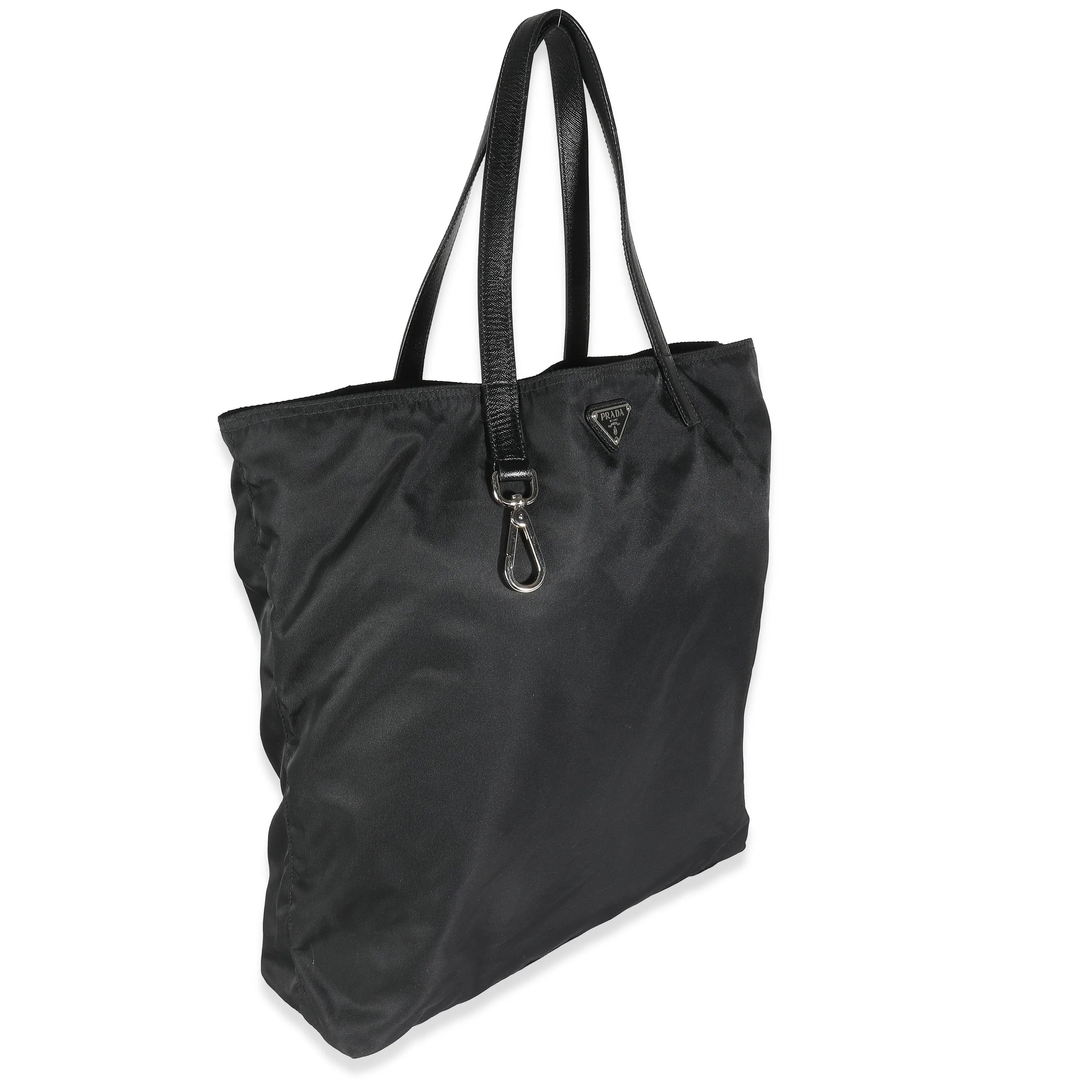 Trendy Inspired Prada Black Nylon Logo Shopper Tote