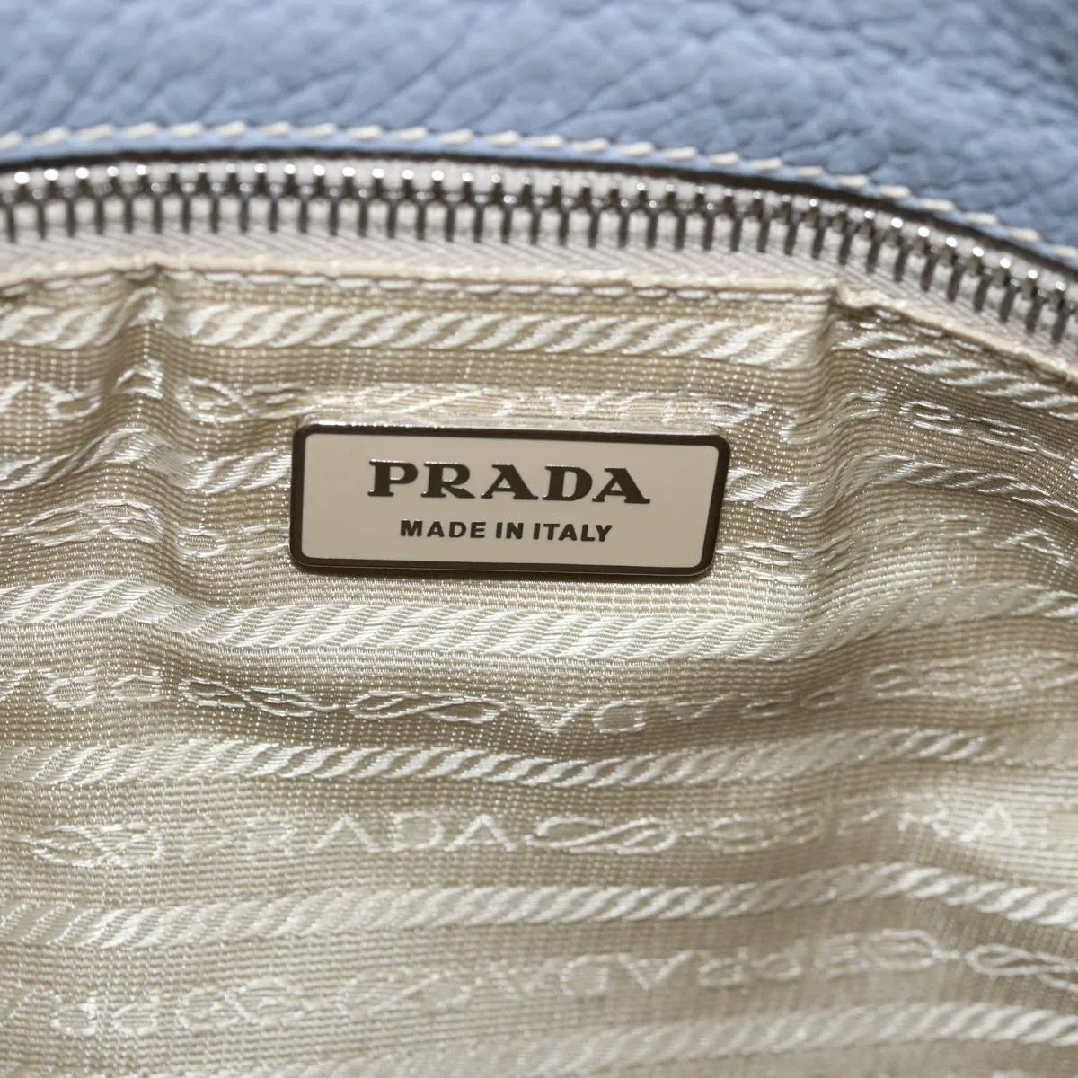 Trendy Inspired Prada Tote Bag Leather Gray Auth 76971