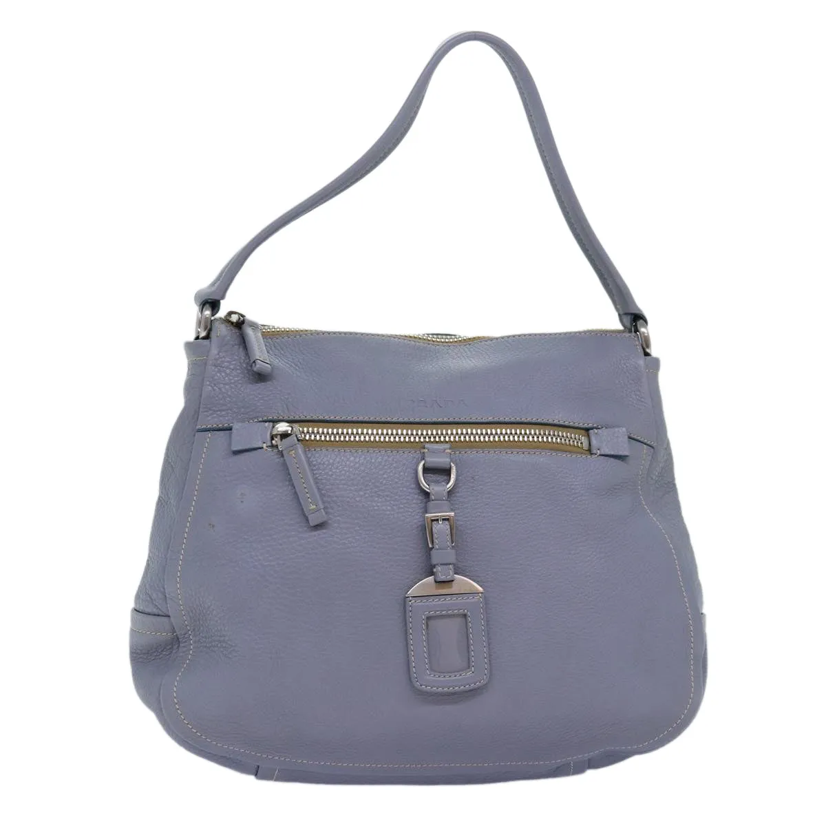 Trendy Inspired Prada Tote Bag Leather Gray Auth 76971