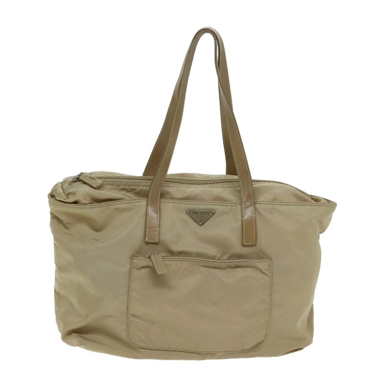 Trendy Inspired Prada Tote Bag Nylon Beige Auth 75668