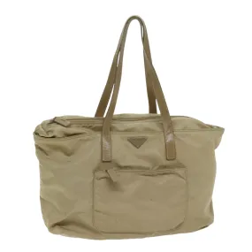 Trendy Inspired Prada Tote Bag Nylon Beige Auth 75668