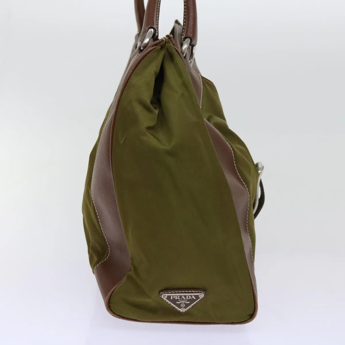 Trendy Inspired Prada Tote Bag Nylon Khaki Auth 69650