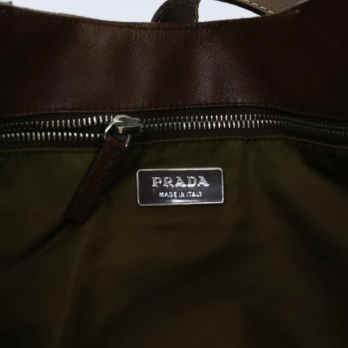 Trendy Inspired Prada Tote Bag Nylon Khaki Auth 69650