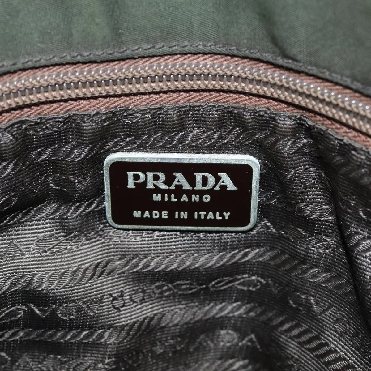 Trendy Inspired Prada Tote Bag Nylon Khaki Auth 72138