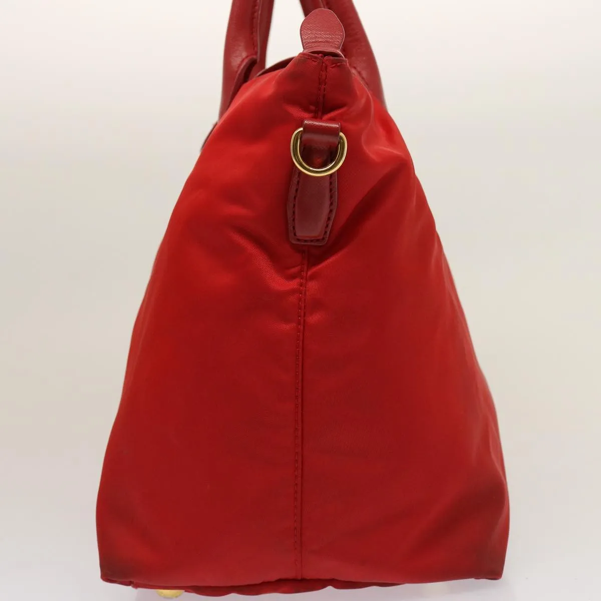 Trendy Inspired Prada Tote Bag Nylon Red Auth 75649