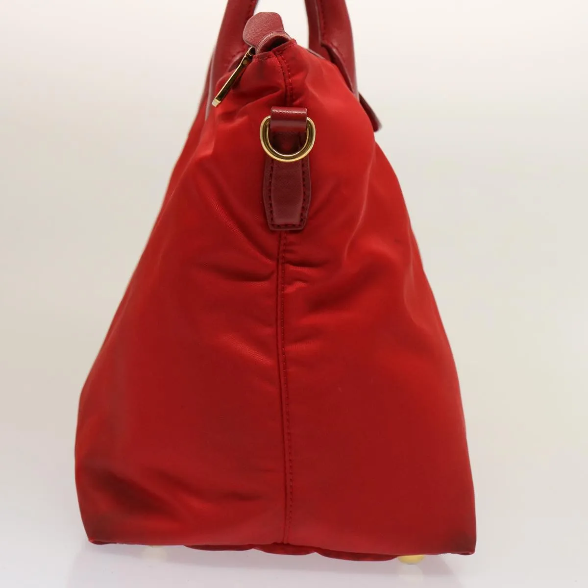 Trendy Inspired Prada Tote Bag Nylon Red Auth 75649