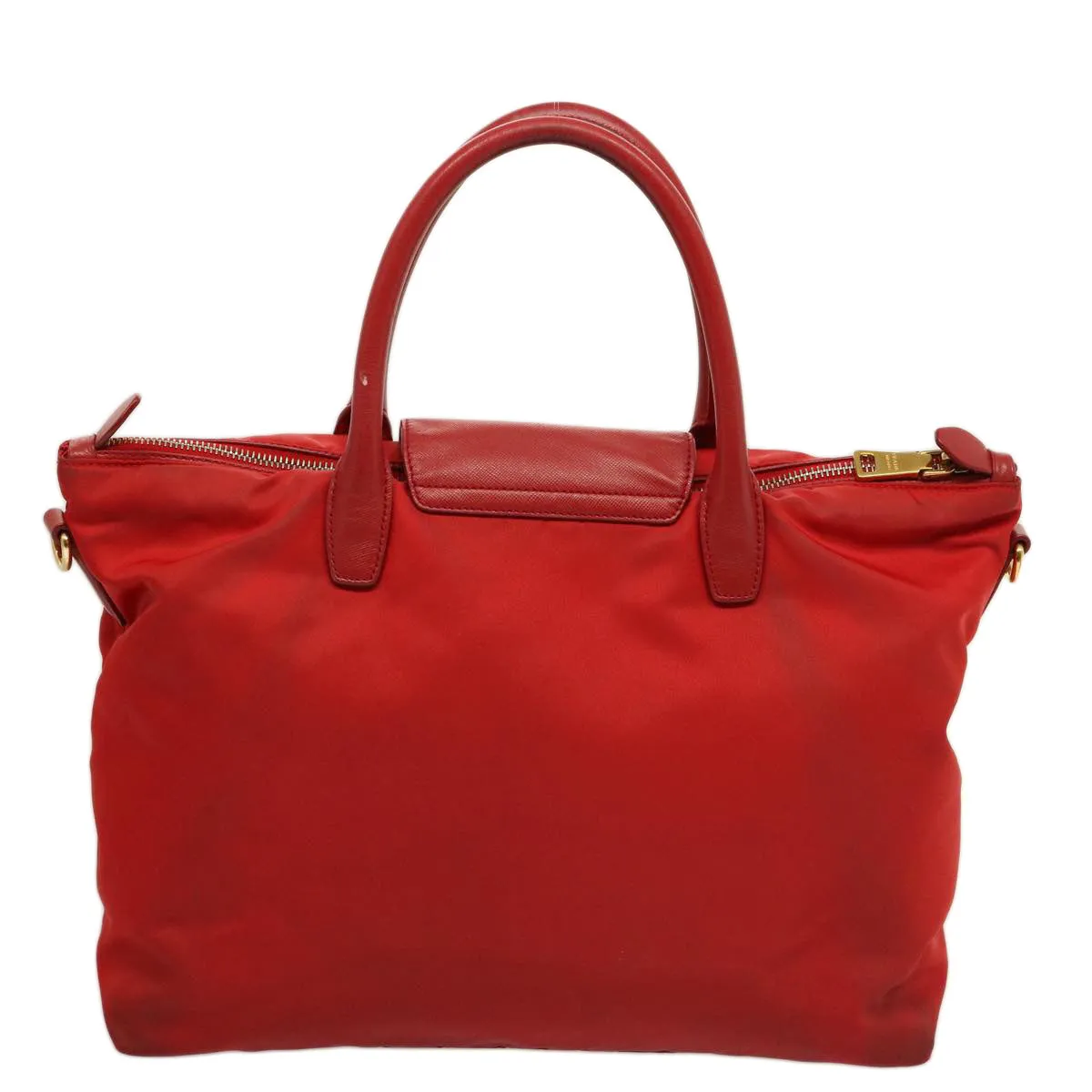 Trendy Inspired Prada Tote Bag Nylon Red Auth 75649