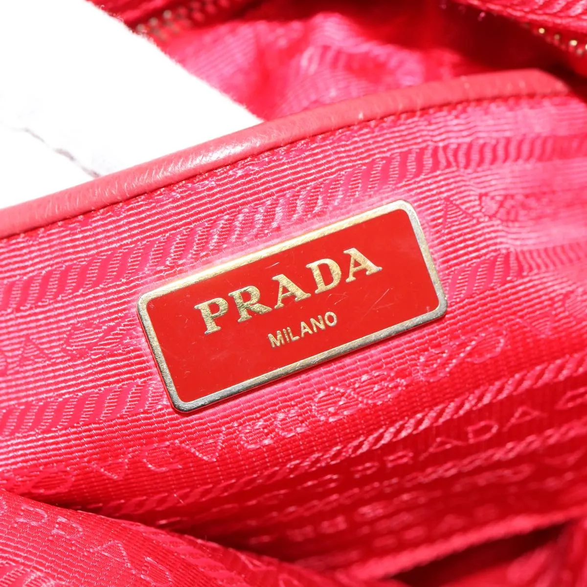 Trendy Inspired Prada Tote Bag Nylon Red Auth 75649