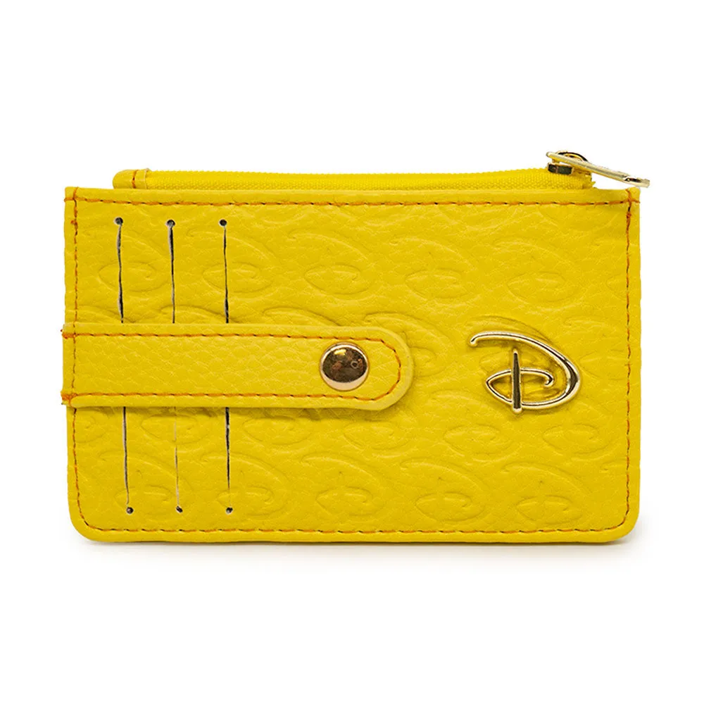 Wallet ID Card Holder - Disney Signature D Debossed Yellow PU with Gold Metal D Icon