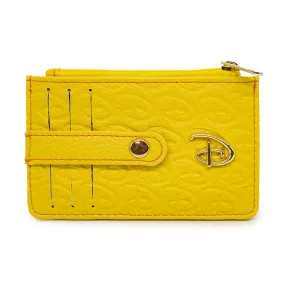 Wallet ID Card Holder - Disney Signature D Debossed Yellow PU with Gold Metal D Icon